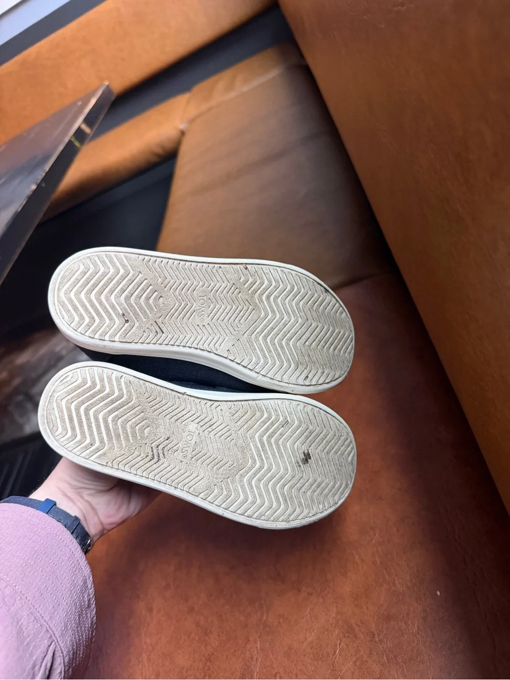 TOMS Kids Navy Canvas Velcro Sneakers size 12